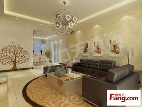 现代简约三居室120平米15万 中信珺台装修案例 天津房天下家居装修网