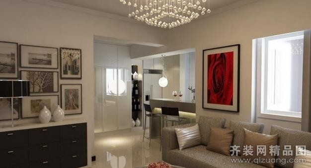 98平米现代简约家装 珠海齐装网效果图鉴赏，打造理想生活空间